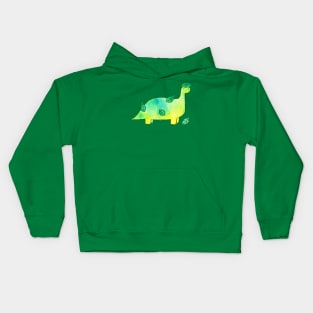 Leaf Dinosaur Watercolor Kids Hoodie